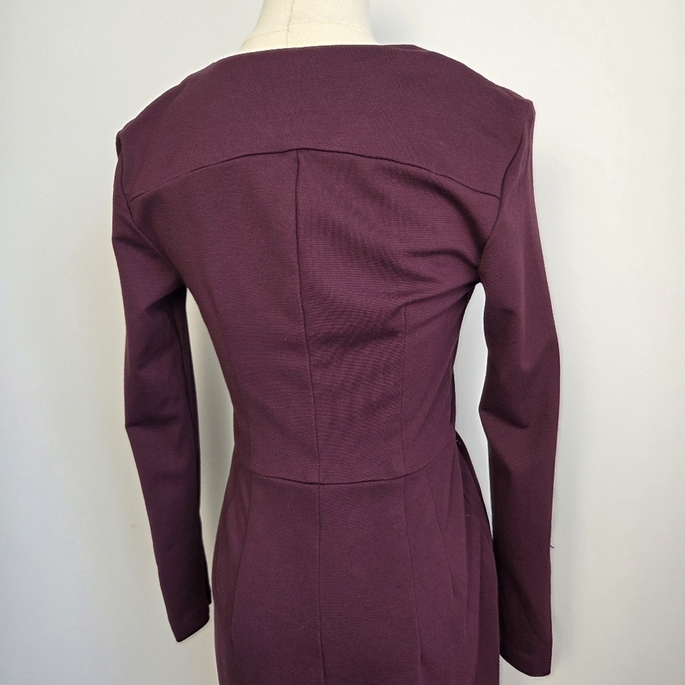 Dynamite Purple Sheath Dress Long Sleeve V-Neck - Picture 6 of 12